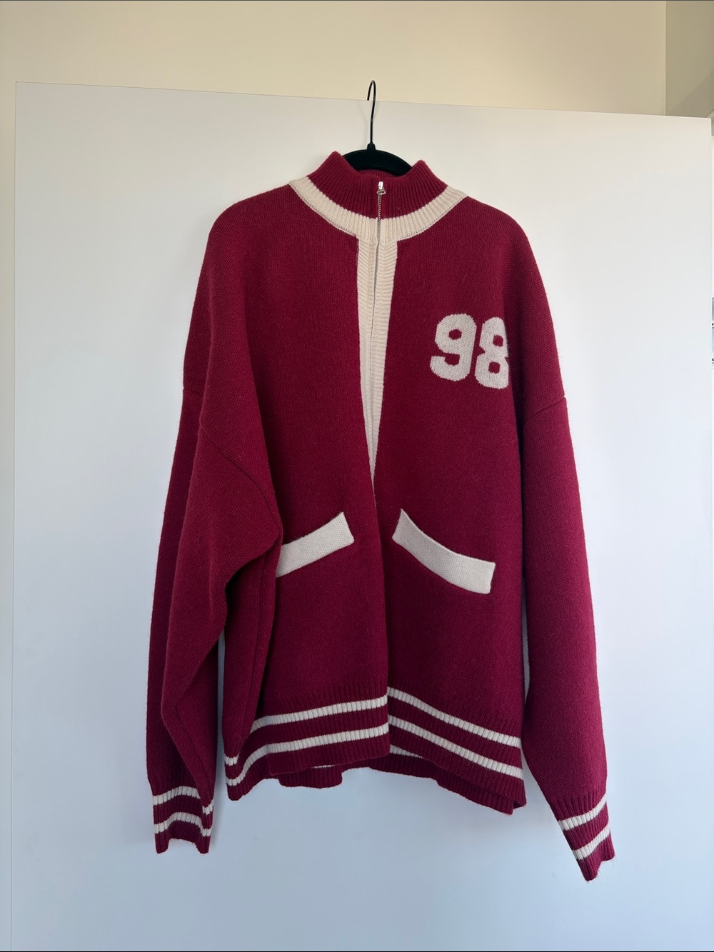 Edikted Varsity Zip Cardigan Sweater